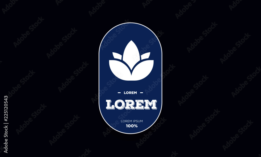 Badge Lotus Icon with Gradient Design Badge Lotus Icon with Gradient Design