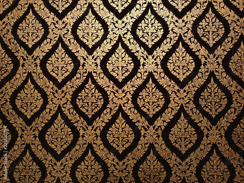 thai, thailand, pattern, background, wallpaper, culture, art, texture,  traditional, asia, gold, design, temple, abstract, asian, flower, wall,  style, vintage, beautiful, vector, old, decoration, antiq Stock Photo |  Adobe Stock