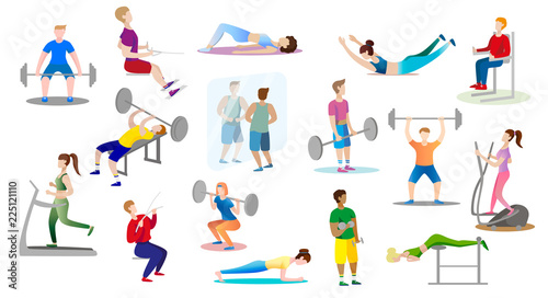 men and women are engaged weightlifting in the gym