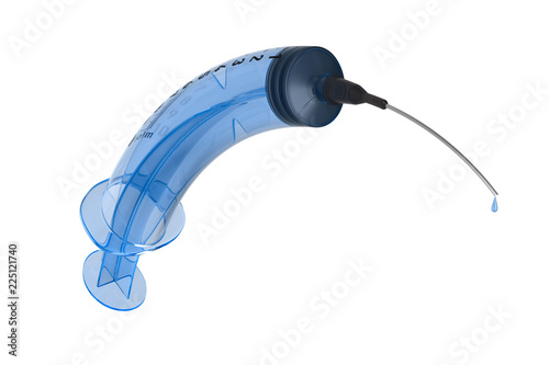 medical syringe on white ba...