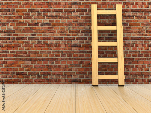 staircase in room. 3D illus...
