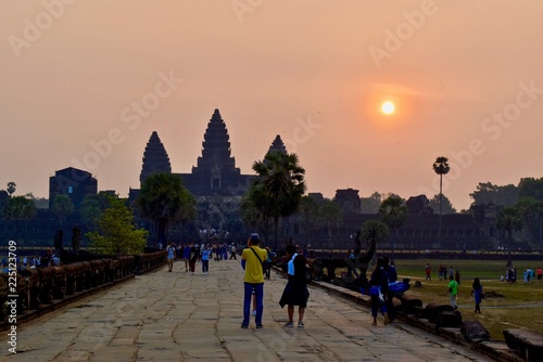 Angkor Wat temple during sunrise 