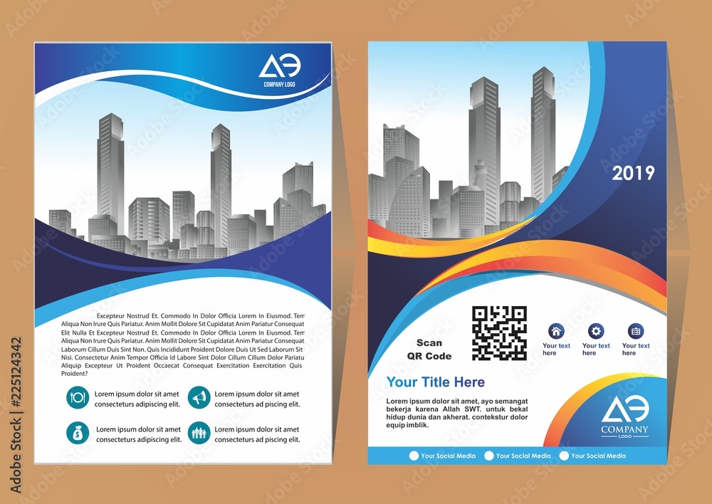 A modern business cover brochure layout with shape vector illustration
A modern business cover brochure layout with shape vector illustration