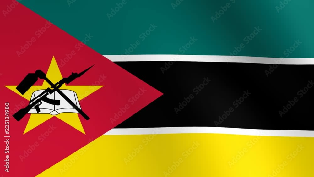 flag of mozambique  waving animation