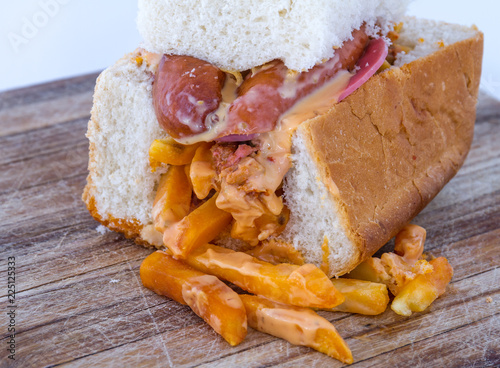 Kota - a basic South African popular township street food image with copy space in landscape format