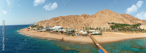 Panorama of the coast of Eilat on the Red Sea photo