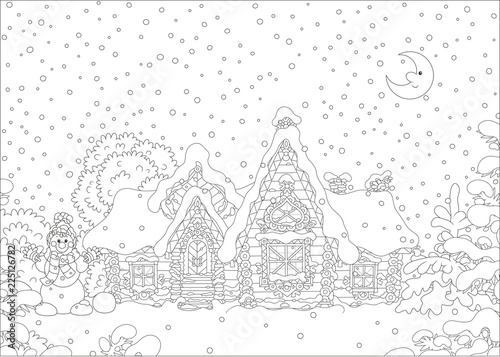 Decorated log house from a ...