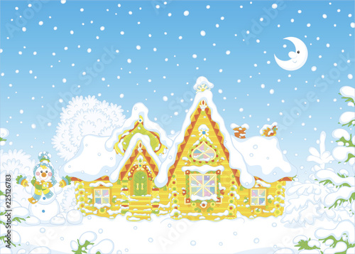 Colorfully decorated log ho...
