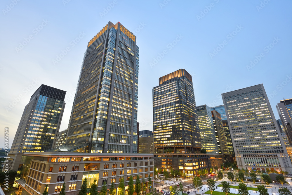 Obraz premium 丸の内の高層ビル群 High-rise buildings of twilight - Marunouchi , Tokyo, Japan