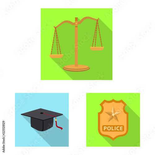 Vector design of law and lawyer sign. Set of law and justice vector icon for stock.