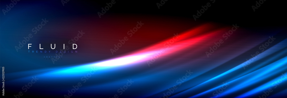 Neon glowing fluid wave lines, magic energy space light concept, abstract background wallpaper design Neon glowing fluid wave lines, magic energy space light concept, abstract background wallpaper design