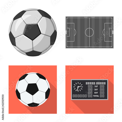 Vector illustration of soccer and gear symbol. Collection of soccer and tournament vector icon for stock.