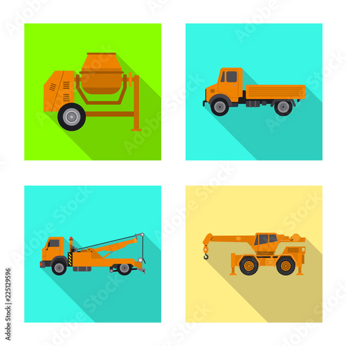 Isolated object of build and construction sign. Collection of build and machinery stock symbol for web.