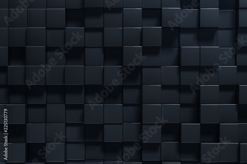 Black geometric 3d rendering background