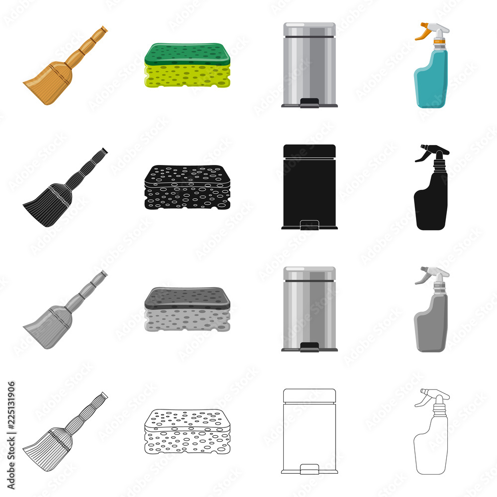 Fototapeta premium Vector design of cleaning and service icon. Collection of cleaning and household vector icon for stock.