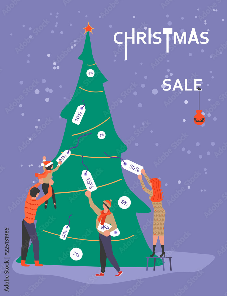 Vertical Banner for Christmas sale.