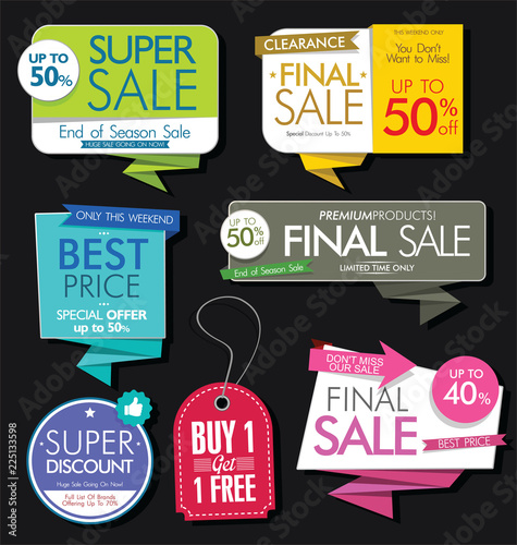 Modern sale banners and labels 