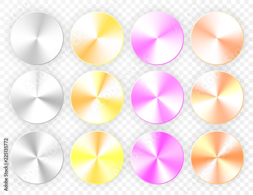 Set of Conic gradients on a transparent background. Vector illustration