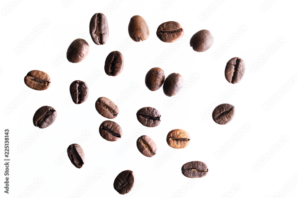 Isolated coffee beans on white background Isolated coffee beans on white background