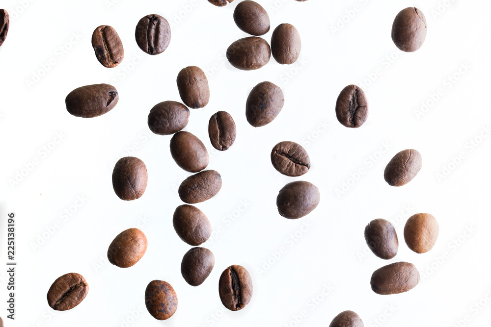 Isolated coffee beans on white background Isolated coffee beans on white background