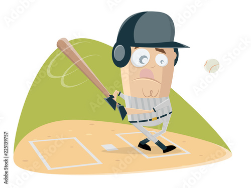 funny baseball batter is ready for the ball