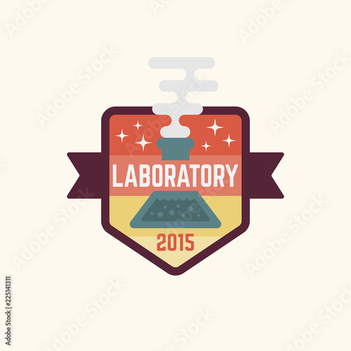 Chemistry laboratory isolated vector colored badge