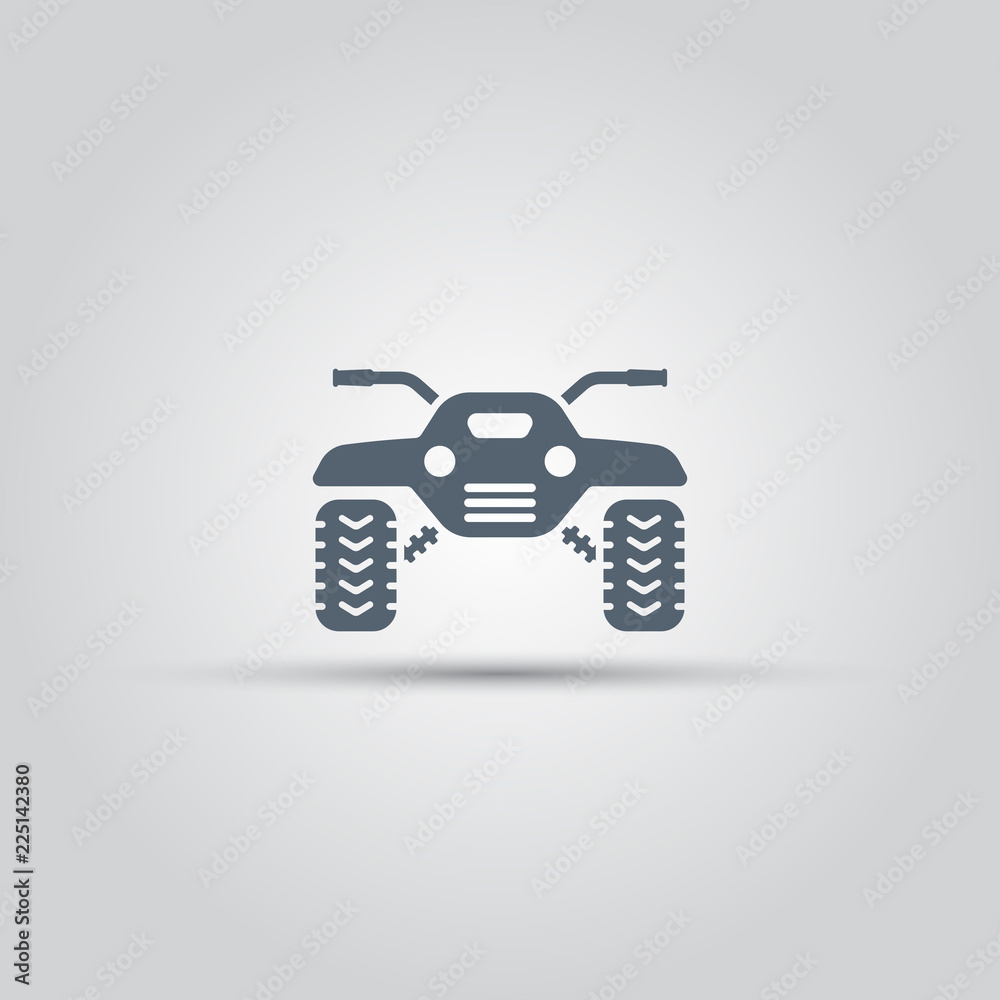 ATV isolated vector icon, off-road motorcycles ATV isolated vector icon, off-road motorcycles