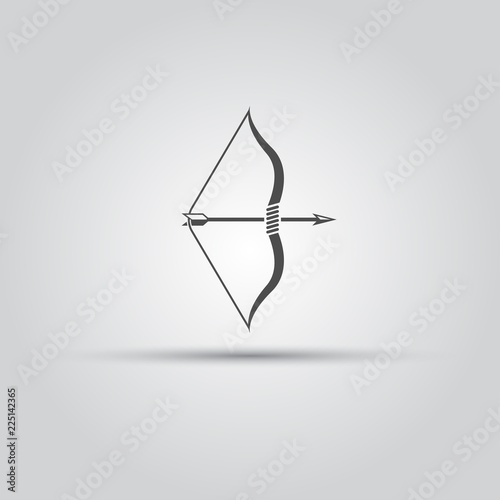 Bow and arrow isolated vector icon