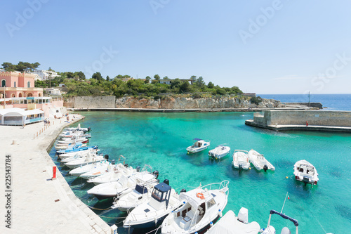 Apulia, Tricase Porto - Motor-boats at the seaport of Tricase Porto