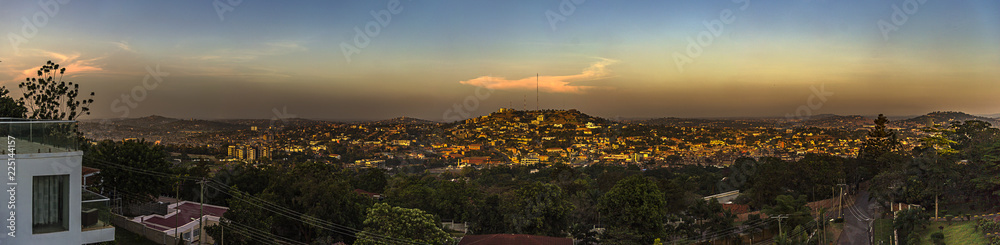Elongated Views of Kampala as seen from Kololo hill at dusk 2