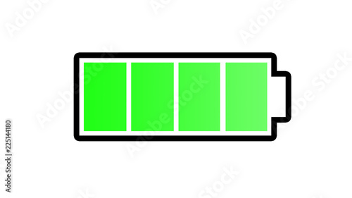 Symbol battery full,Symbol battery green color,Symbol battery isolate