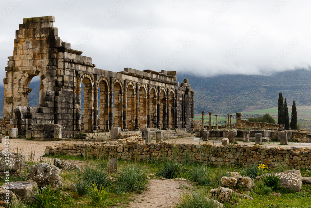 Fototapeta premium Ancient roman Volubils ruins and mosaics