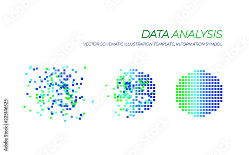 Vector Big Data Analysis  Illustration, Technology Elements Isolated.