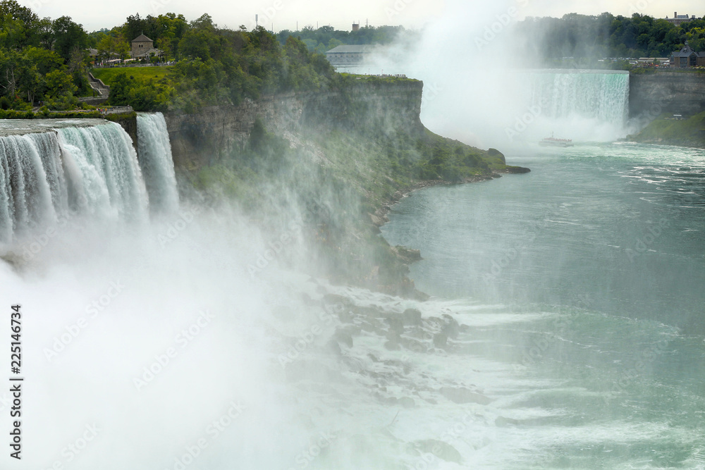 Niagara falls between United States of America and Canada from New York State, USA Niagara falls between United States of America and Canada from New York State, USA