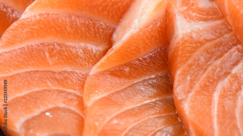 uncooked fresh salmon slice rotation uncooked fresh salmon slice rotation