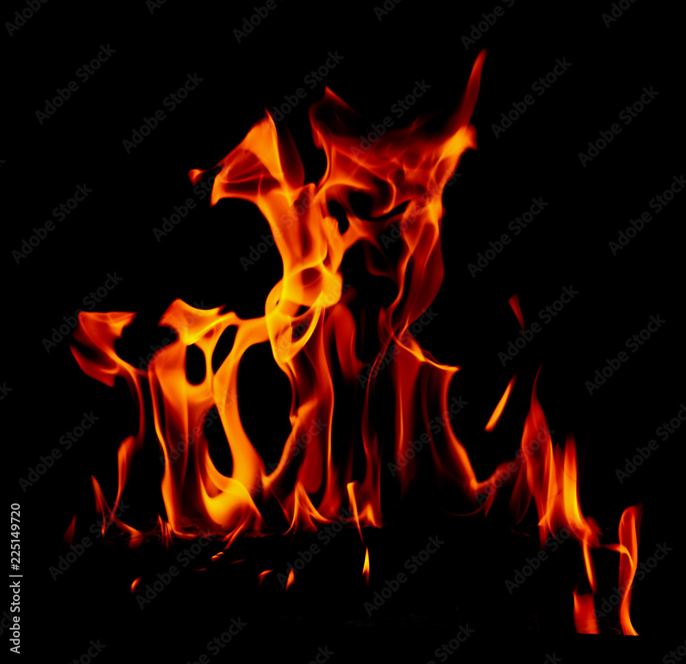 Flame of fire on a black background Flame of fire on a black background