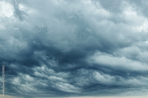 Storm clouds with contrast between dark gray and white that threaten a heavy rain. copy space