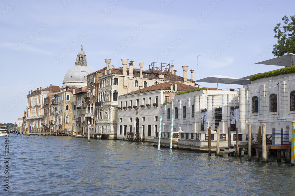 Row of buildings along canal in Venice, Italy