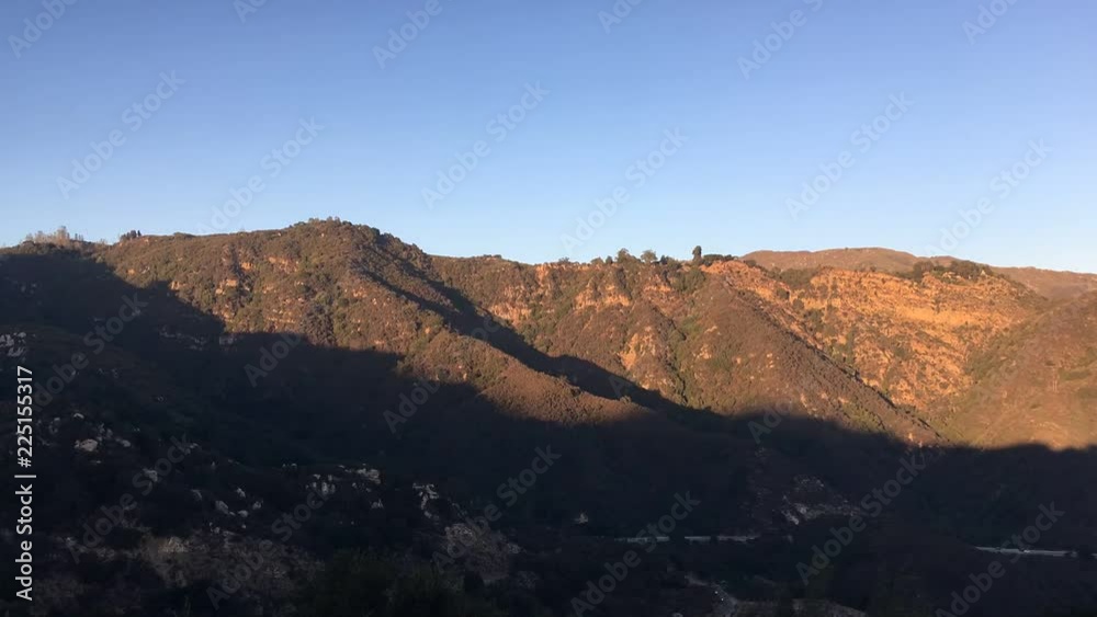 Gradual approach of darkness in the mountains. California Gradual approach of darkness in the mountains. California