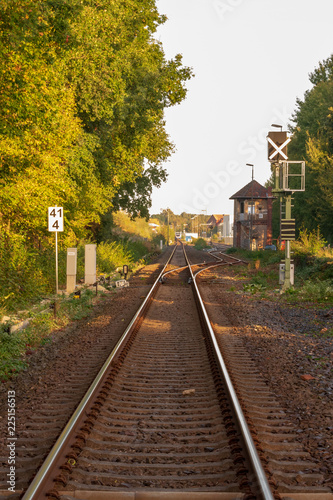 Schienenstrang mit Weiche