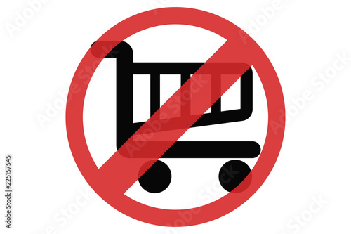 Carrito de la compra de prohibido comprar. 