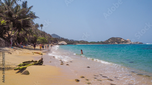 tropical beach with turquoise water at tayrona natural park