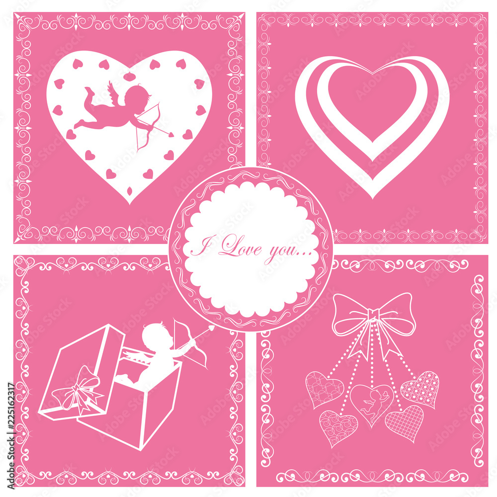 Valentine's Day. Design elements for a poster.