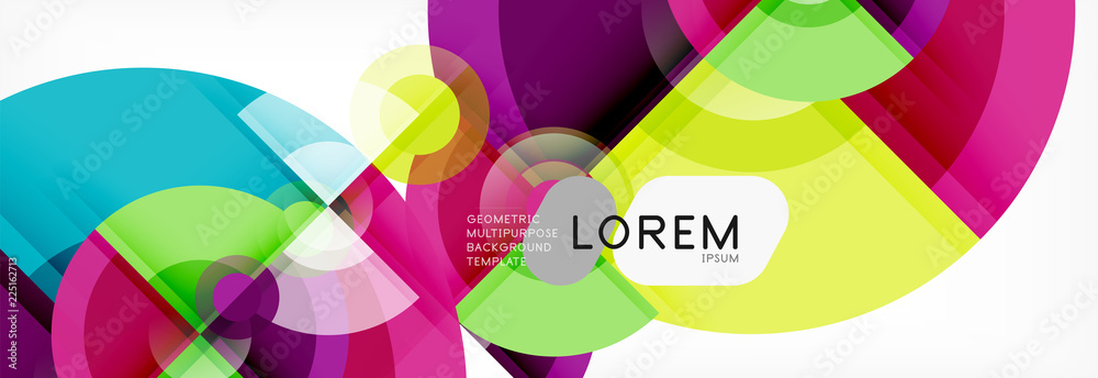 Abstract background - multicolored circles, trendy minimal geometric design Abstract background - multicolored circles, trendy minimal geometric design