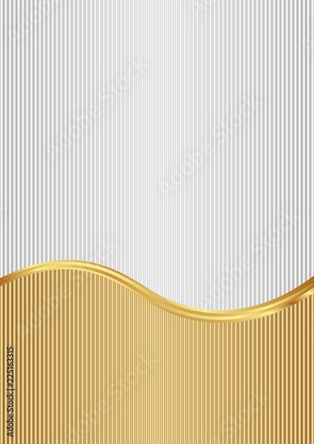 white and golden background with stripes divided into two