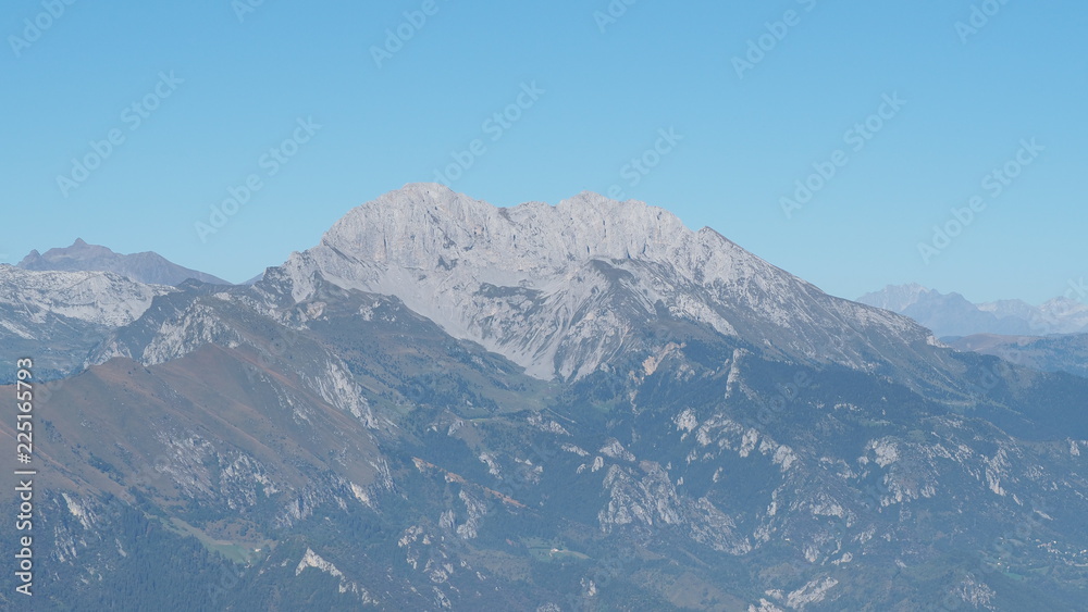 Wonderful landscape at Presolana with a blue sky in summer. Orobie alps, Bergamo, Italy