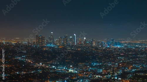 Wallpaper Mural Los Angeles downtown at night. Timelapse Torontodigital.ca