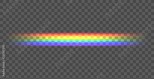 Vector Rainbow Straight Line, Shining Illustration on Dark Background, Transparent Line.