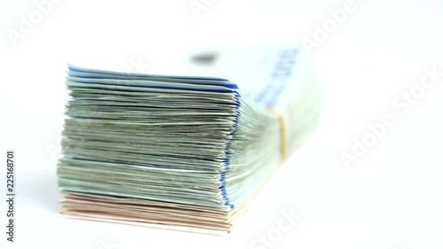 Danish krone. ( DKK ) banknotes. 4k video