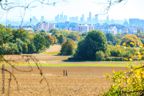 Skyline Frankfurt mit Ehepaar